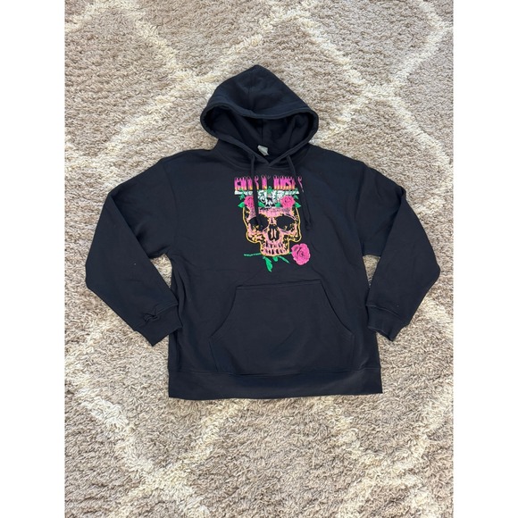 Guns N' Roses Other - Guns N Roses US Tour 1991 Skull Roses Black Pullover Hoodie Size L
